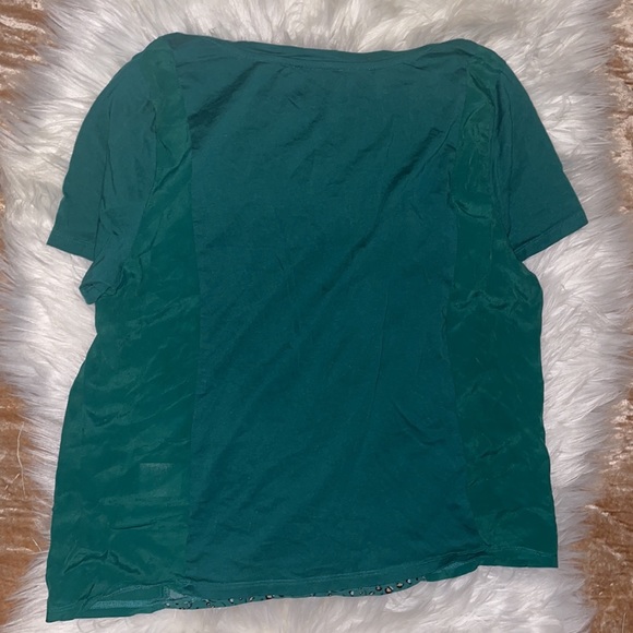 Green cheetah print blouse from Kachel X Anthropologie - Picture 2 of 3